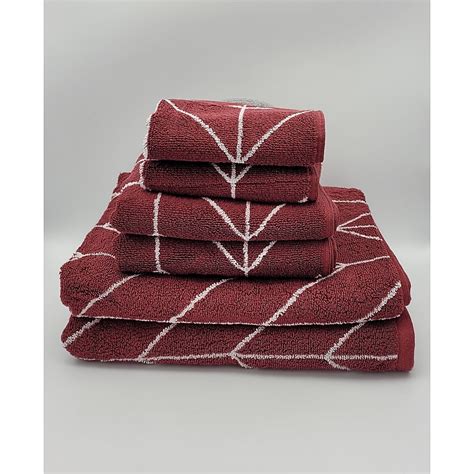 6-Piece Merlot Cotton Bath Towel Set (Knightsbridge lines) K-LINES6-MER ...
