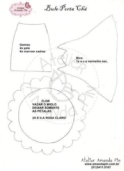 Bule, Trabalhos em eva, Molde