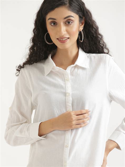 Women White Airy-Linen Shirt