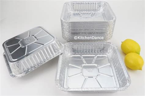 Disposable Aluminum 9 X 9 X 1 3/4" Square Cake Pan #1100NL (25 ...