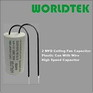 WORLDTEK CAPACITOR 2MFD FOR CEILING FAN CAPACITOR PACK OF 6 : Amazon.in ...