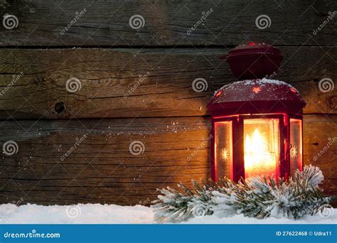 Christmas Lantern Light in Night on Snow Stock Photo - Image of candle ...