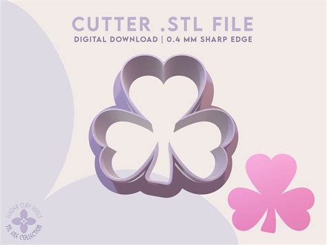 3D file Three Leaf Clover Polymer Clay Cutter | Clover Cookie Cutter ...