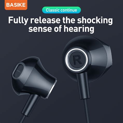 Jual Headset BASIKE Durable earphone Lossless Sound Quality Supports ...