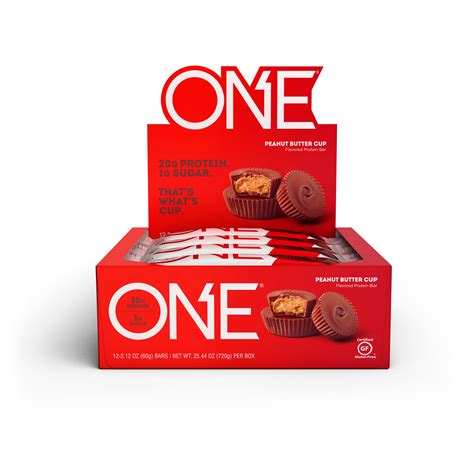 Buy ONE Protein Bar, Peanut Butter Cup, 20g Protein, 12 Count Online at ...
