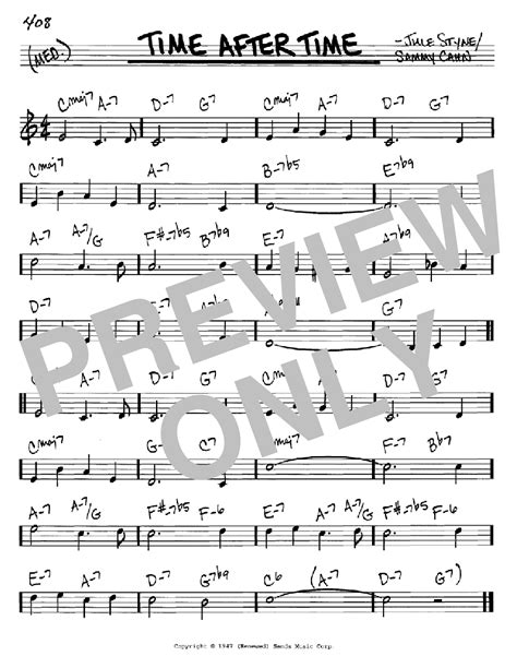 Time After Time Sheet Music Cyndi Lauper Real Book Melody, Lyrics ...