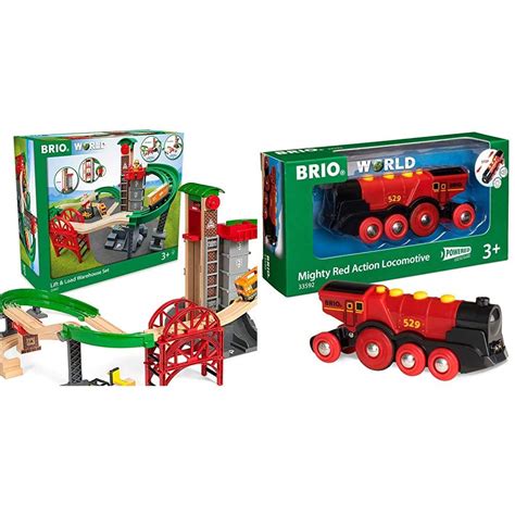 Buy Brio World - Lift & Load Warehouse Set | 32 Piece Train Toy with ...