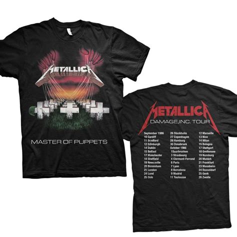 Metallica T-Shirt: Master of Puppets European Tour '86. - X-Large ...