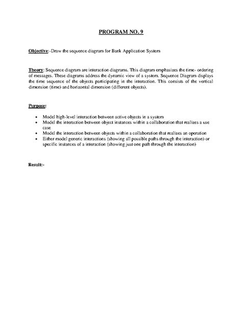 9 Sequence diagram - PROGRAM NO. 9 Objective:-Draw the sequence diagram ...