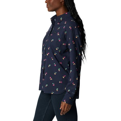 Buy Columbia Womens Blue Colour Silver Ridge Utility Patterned Long ...