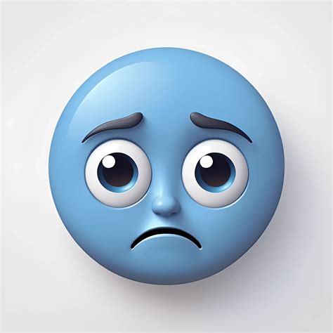Sad Blue Emoji Face - Free Download - AI Scribbles