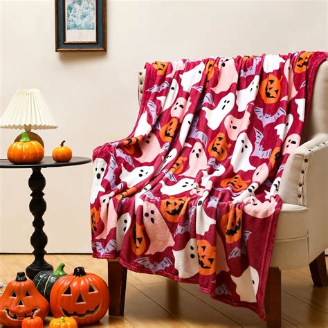 Amazon.com: Pink Halloween Blanket - Cute Halloween Blanket and Throw ...
