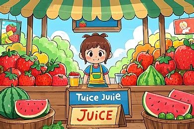 Juice Market Stall Cartoon 的图像结果