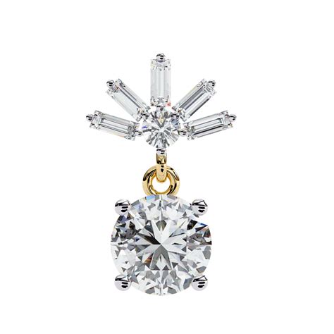 WOKE ™ VVS-F Lab Grown 2.60 Carat Round cut Diamond earrings in 14/18k ...