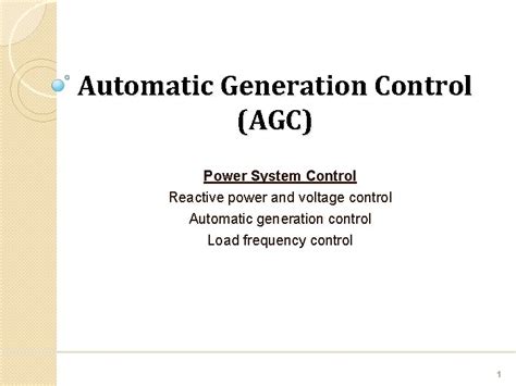 Image result for Automatic Generation Control System