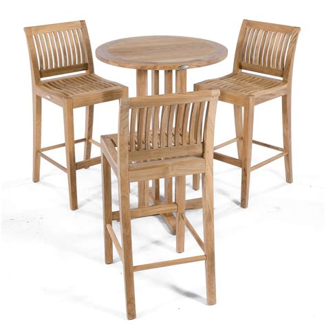 Laguna 4 pc Pub Table and Chair Set | Westminster Teak