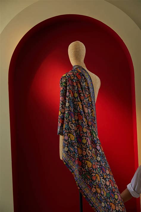 Silk Printed Floral Stole - Elahe