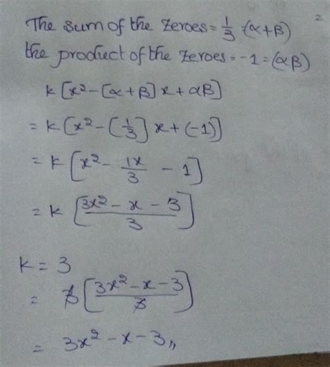 find a quadratic polynomial each with the given number as the sum and ...