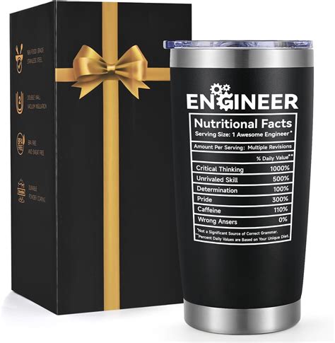 Amazon.com | Lifecapido Engineer Gifts - Engineer Nutrition Facts Stainless Steel Tumbler, Funny ...