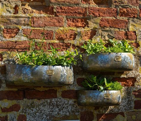 Vintage Inspired Zinc Wall Mounted Garden Planters