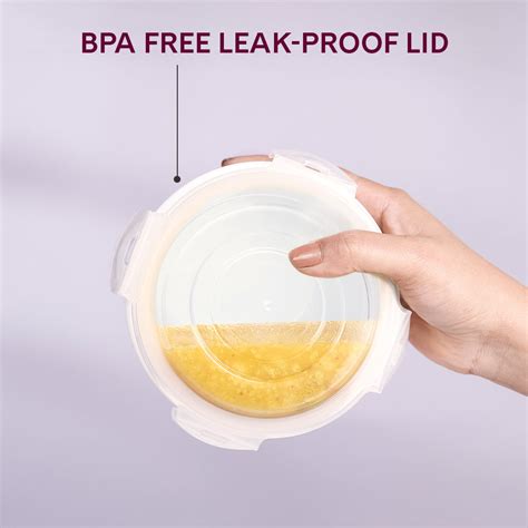 Larah by Borosil Geo Green Lunchbox, Set of 4, Blue