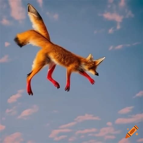 Fantasy illustration of a flying fox with two tails