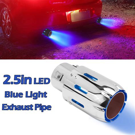 2.5'' 63mm Exhaust Tips Muffler Car Exhaust Tail Pipe Modification Luminous Tube With Blue Flame ...