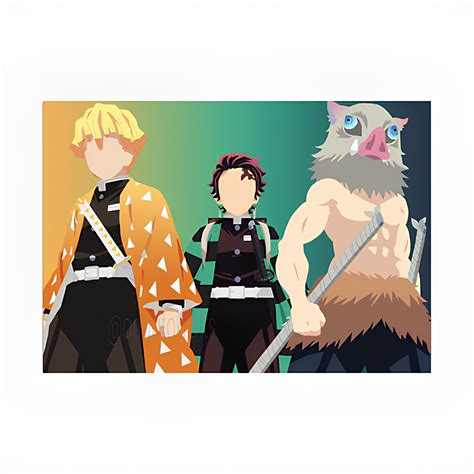 The Demon Slayer Trio Animated Poster – Inkyprinty.in