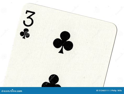 Close Up of a Three of Clubs Playing Card. Stock Illustration ...