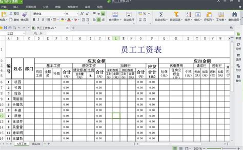 工资单表格样本软件截图预览_当易网