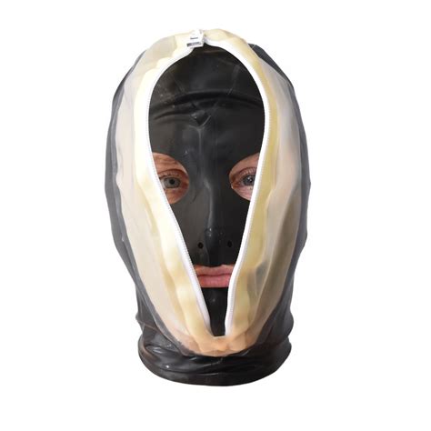 Latex Maske Atemkontrolle Frontreißverschluss