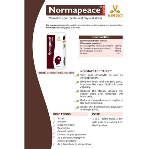 Virgo Normapeace Tablets (60 Tablets) (30 Tablets X 2) – Uniherbs India