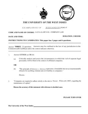 Fillable Online cavehill uwi EXAMINATIONS OF - cavehill uwi Fax Email ...