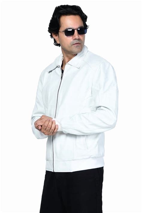 White Leather Jacket (Men's) - Walmart.com