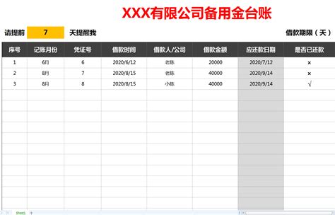 公司财务收款台账Excel模板下载_熊猫办公