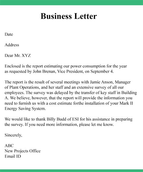 Business Letters Examples 的图像结果