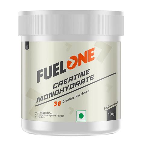 FUELONE Creatine Monohydrate (100G, Unflavoured, 33 Servings ...