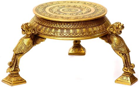 Buy Exotic India Ritual Chowki (Pedestal) - Brass Statue Online at Low ...
