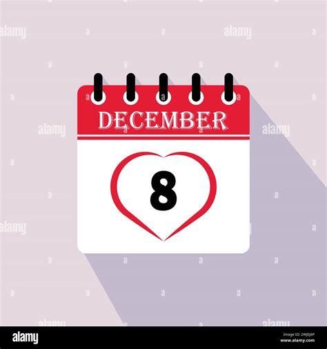 Icon calendar day - 8 December. 8th days of the month, vector ...