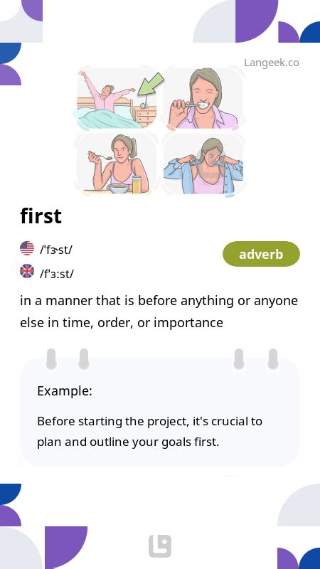 Image result for Define First