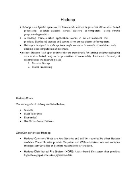 Hadoop (CS101): Introduction to Distributed Data Processing - Studocu