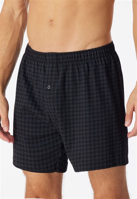 Boxershorts Jersey schwarz kariert - Cotton Casuals | SCHIESSER