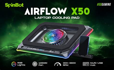 SpinBot Airflow X50 Laptop Cooling Pad | 135mm Fan up to 3800 RPM | 11 ...