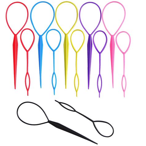 12 Pieces Plastic Magic Topsy Tail Hair Braid Ponytail Styling Maker ...