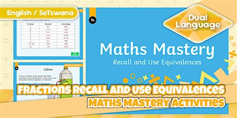 Fractions Recall and Use Equivalences Maths Mastery Activities ...