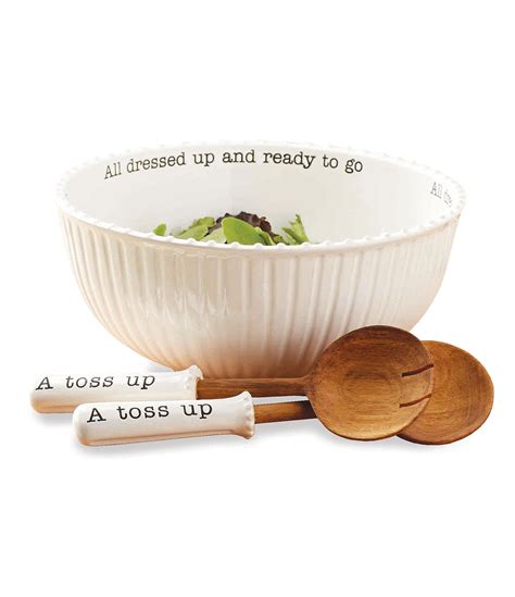 Mud Pie Circa Ceramic Salad Bowl & Wood Server Set | Dillard's | Mud ...