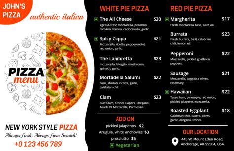 Pizza Restaurant Menus Examples 的图像结果