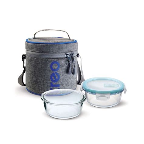 Buy MILTON TREO All Fresh Borosilicate Glass Tiffin Lunch Box with 2 ...