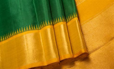 Palam Silks | Plain Silk Sarees | Green Pattu Saree