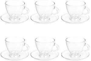 cello Pack of 12 Glass Majestic Glassware Cup Saucer {{ Cup 210 ML ...